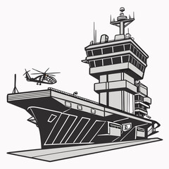 Gray and black of an aircraft carrier ship naval military © mukul