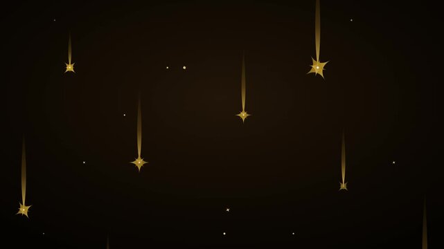 Falling Gold Star Icon Set Collection Background