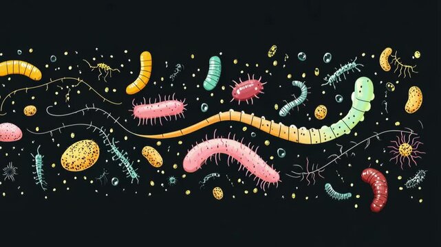 selective focus premium medical visual of parasitology