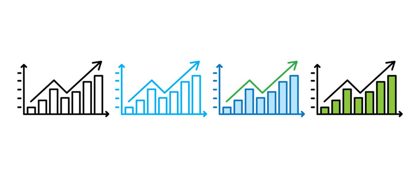 3d isometric city skyline growth chart with upward trend arrows and green bars