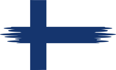 Naklejka premium Finland flag with brush or torn paper effect in high quality
