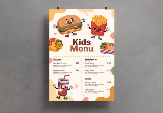 Kids Food Menu Template