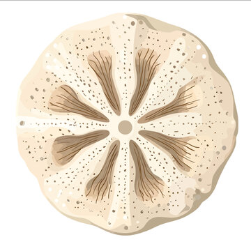 simple vector sand dollar clipart illustration white background vector art style simple design flat illustration no shadows