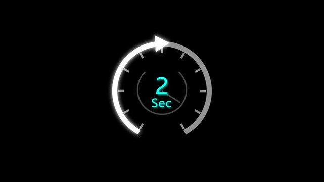 2 Sec clock icon animation. 2 Second animation on black background and creating a stunning 4k animation.