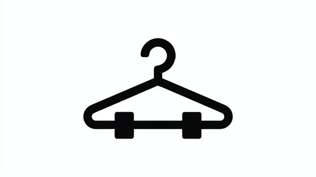 Simple black silhouette of a clothes hanger icon