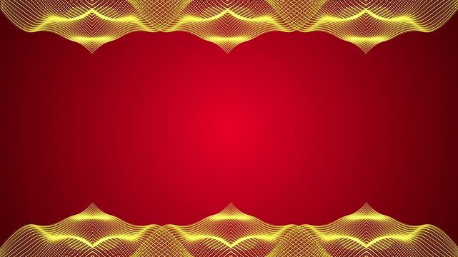 Elegant Golden Wave Frame Crimson Festive Background