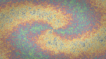 Fototapeta premium Oil Spill Spectrum: Capturing the vibrant iridescence of an oil spill on a surface, this image reveals a kaleidoscope of colors, showcasing the interplay of light and substance.