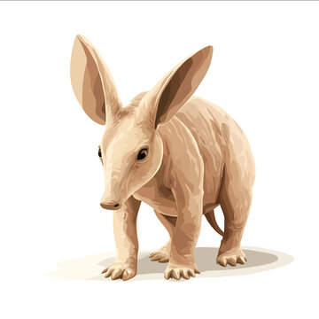 simple vector aardvark clipart illustration white background vector art style simple design flat illustration no shadows