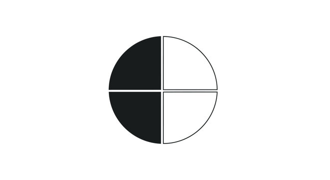 Circle Divided into Four Quarters, Two Black, Two White, Graphic Design