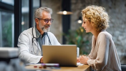 Fototapeta premium Doctor and patient consultation transparent