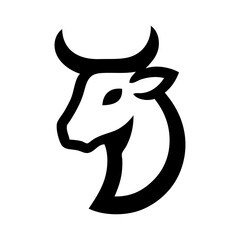 Logotipo con dibujo sencillo con líneas de la cabeza de un toro de perfil  © teracreonte