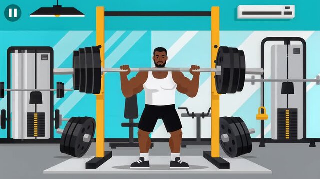 man lifting weights in a gym.