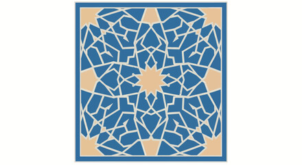 Fototapeta premium blue mosaic pattern design for decorative background or wallpaper with geometric shapes