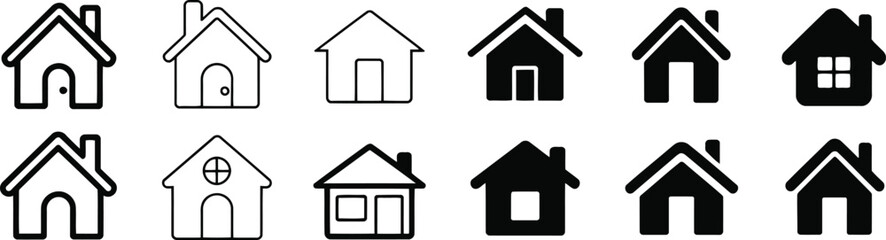 Fototapeta premium Minimalist House Vector Icon set