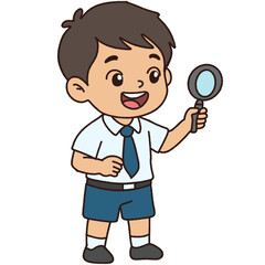 boy with magnifying glass This picture was drawn using a program I purchased.
