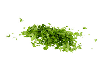 Obraz premium fresh cut parsley pile isolated on white or transparent png
