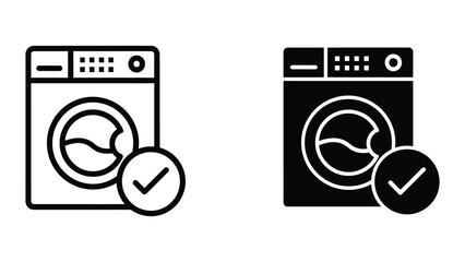Washing machine icons with checkmarks vector illustration © Jahidul