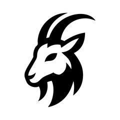 Logotipo con dibujo sencillo con líneas de la cabeza de una cabra vista de perfil  © teracreonte