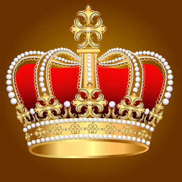 tsarist gold corona with pearl and pattern