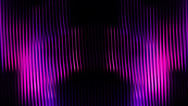 Vibrant purple and pink digital light trails on black background