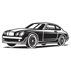 Fototapeta premium Car Icon Minimal Black Flat Vector Simple Outline Transportation Symbol