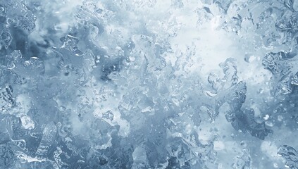 Fototapeta premium Displaying translucent ice crystals and shards sparkling in macro close-up with frost patterns