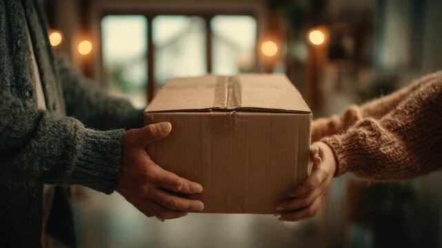 Delivery of a Parcel: The anticipation and gratitude of receiving a delivered parcel, a moment of connection in modern life.