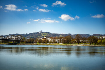 Fototapeta premium church on a hill in Linz, Austria