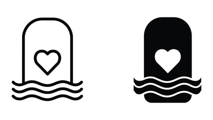 heart shaped buoy in water, vector illustration © JahidulStockbd