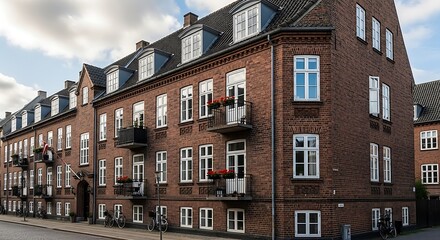 Fototapeta premium Brick Building Facade.