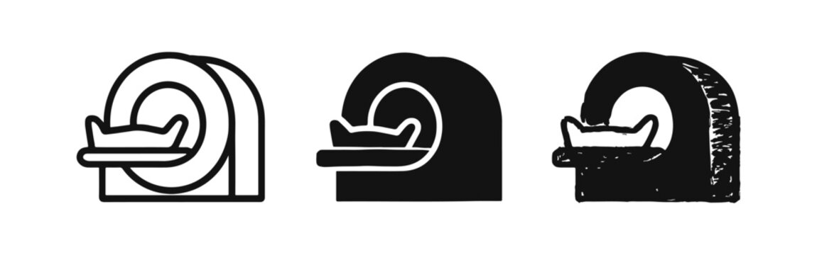 MRI Machine Scan Icon Set for Medical Imaging and Diagnostics