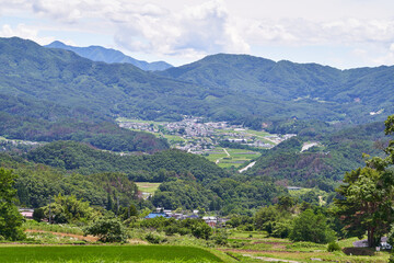 Obraz premium 長野県 アルプス展望道路からの筑北村