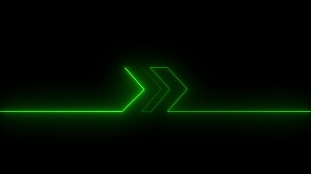 Neon arrow right direction concept. Arrow pointing right side, beautiful right side neon arrow icon animation