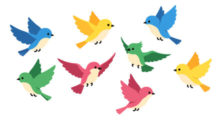 Fototapeta premium Colorful Birds Vector Illustration, Flat Design for Nature and Wildlife Projects