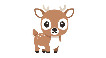 Fototapeta premium Cute deer vector illustration, cartoon style graphic for children, isolated animal design