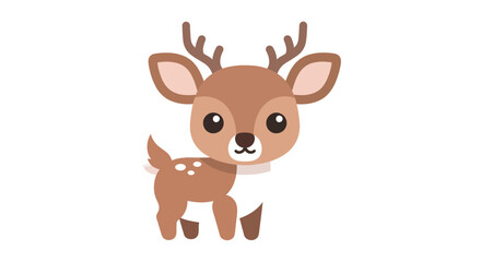 Fototapeta premium Cute deer illustration, vector style graphic, for children's designs and educational materials.