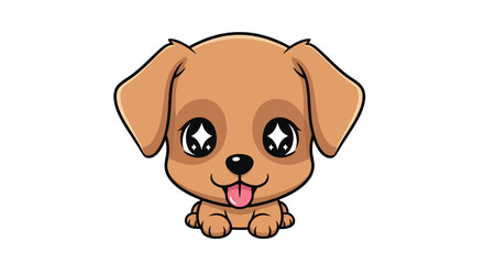 Fototapeta premium Cute puppy dog illustration, vector style graphic, for pet care, animal design, and children's content.