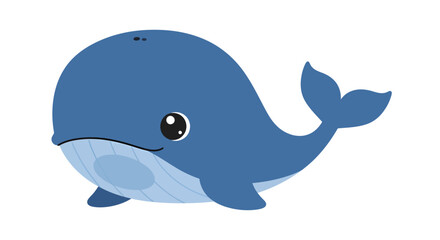 Fototapeta premium Cute whale vector illustration, cartoon style graphic for kids, ocean life design