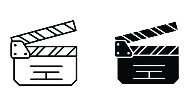 film clapper board vector illustration, flat design