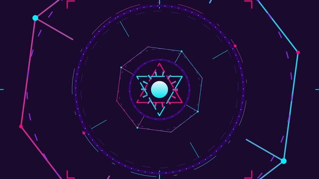 Futuristic HUD Interface Circle Elements Motion Graphic Set