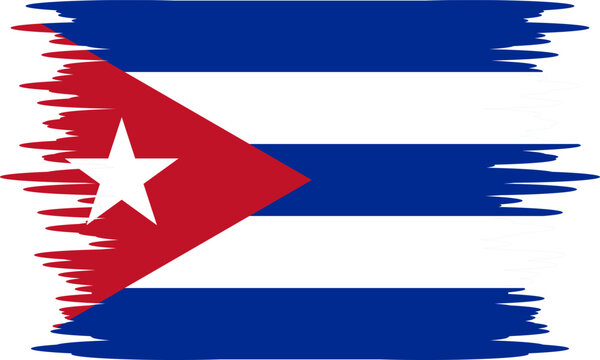 Cuba flag with brush or torn paper effect in high quality