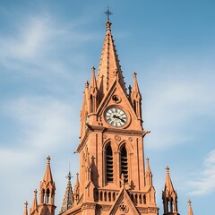 Obraz premium Church Steeple and Clock.