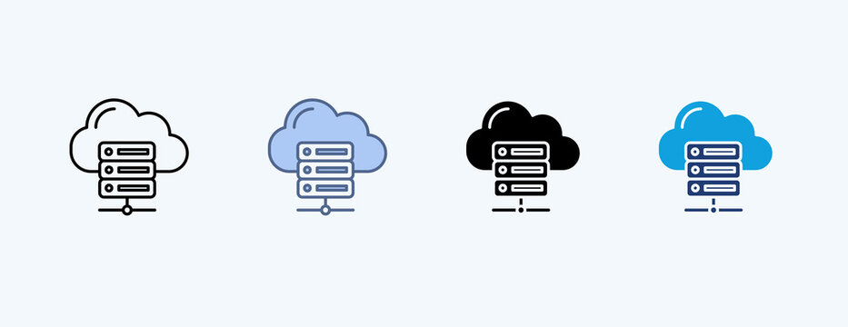 Cloud Platform Multiple Icon Illustration Vector