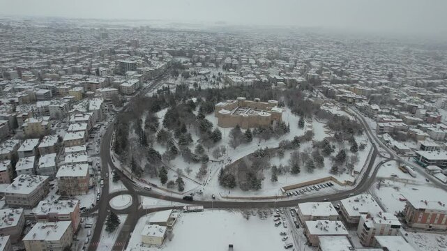 Karaman Castle under the snow
