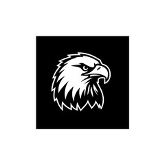 Fototapeta premium Eagle head logo vector illustration black and white