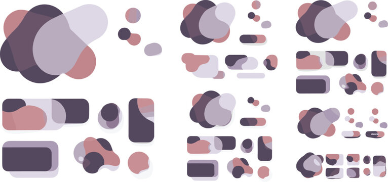 Abstract Shape Set with Organic Colorful Blobs and Rounded Forms, Modern Geometric Elements Collection for Backgrounds, UI Design and Creative Vector Illustration