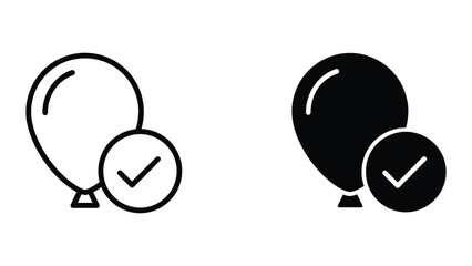 black and white balloons with checkmarks vector illustration