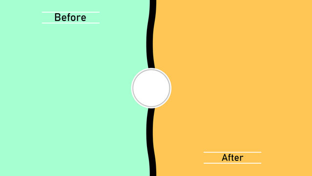  Comparison layout template with before and after text on colorful background