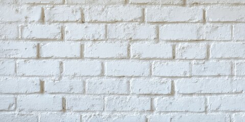 Fototapeta premium White brick wall texture. Rough surface, simple pattern, clean design. Minimalist background, neutral tones, solid structure.