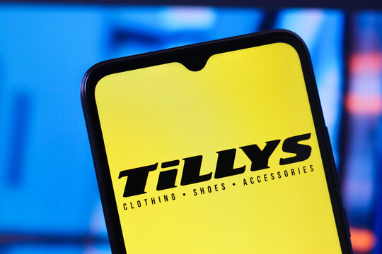 In this photo illustration, the Tillys logo is seen displayed on a smartphone screen.